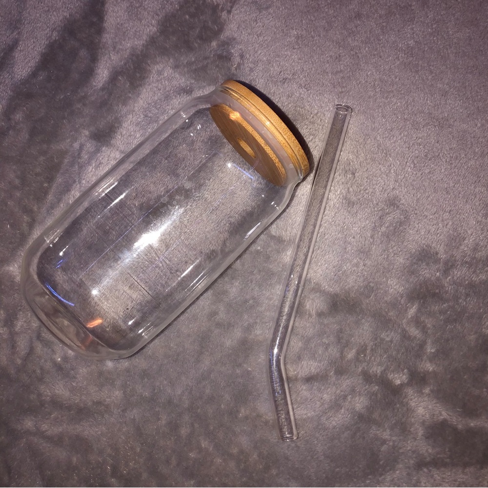 550 ml Glass Cup With Lid and Straw Bubble Tea/ Juice/ Mocha Mug drinkware